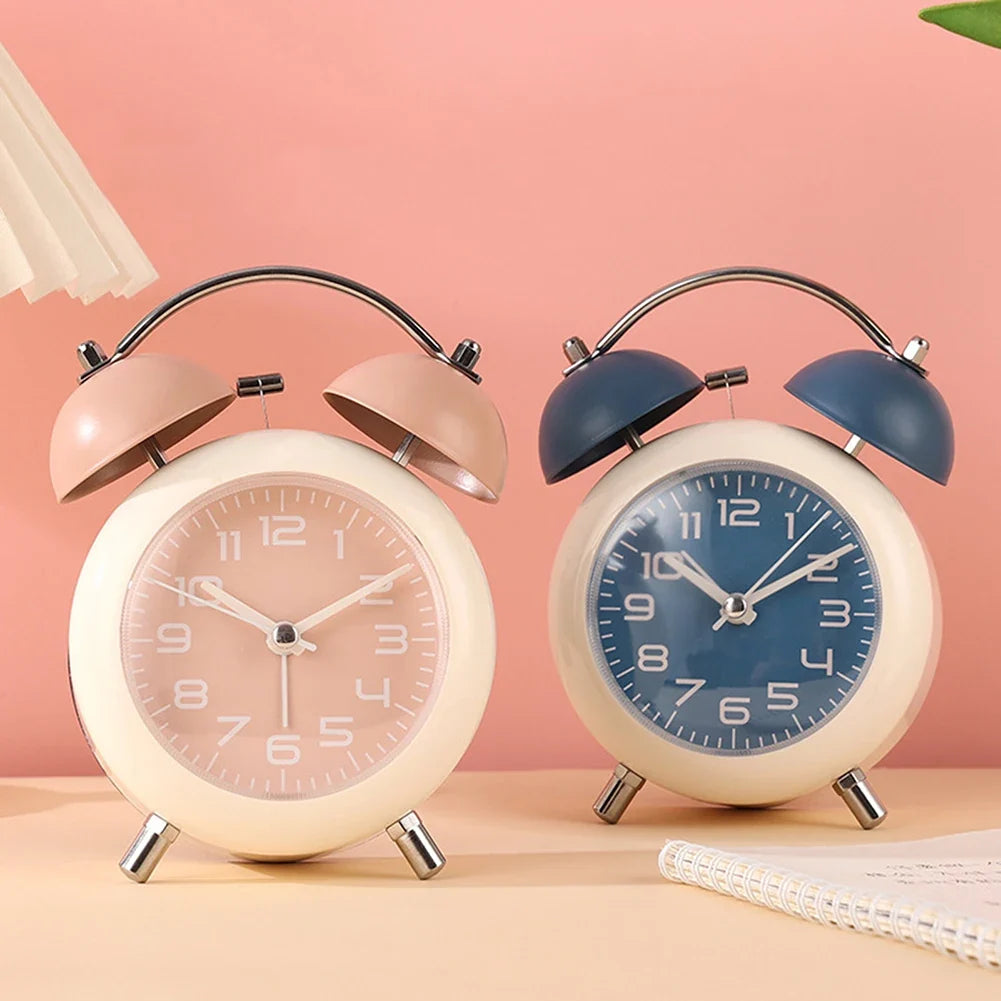Retro Twin-Bell Alarm Clock – Silent, Loud & Night Light