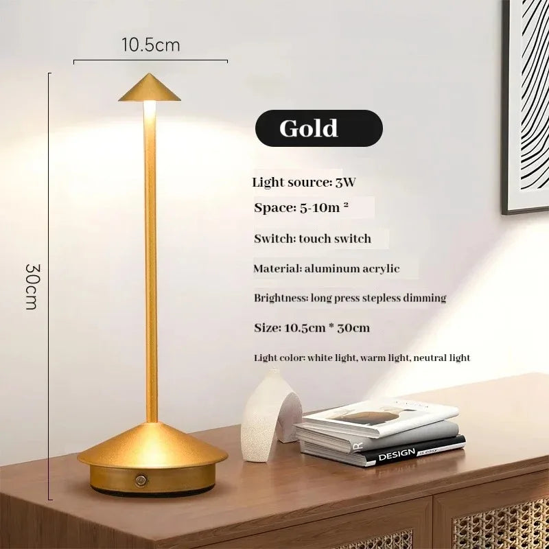 Rechargeable Cordless LED Touch Table Lamp | 3-Level Dimmer