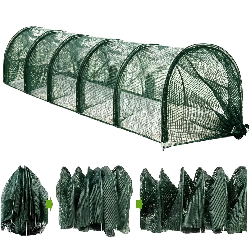 Foldable Chicken Tunnel Run – Outdoor Poultry & Pet Enclosure