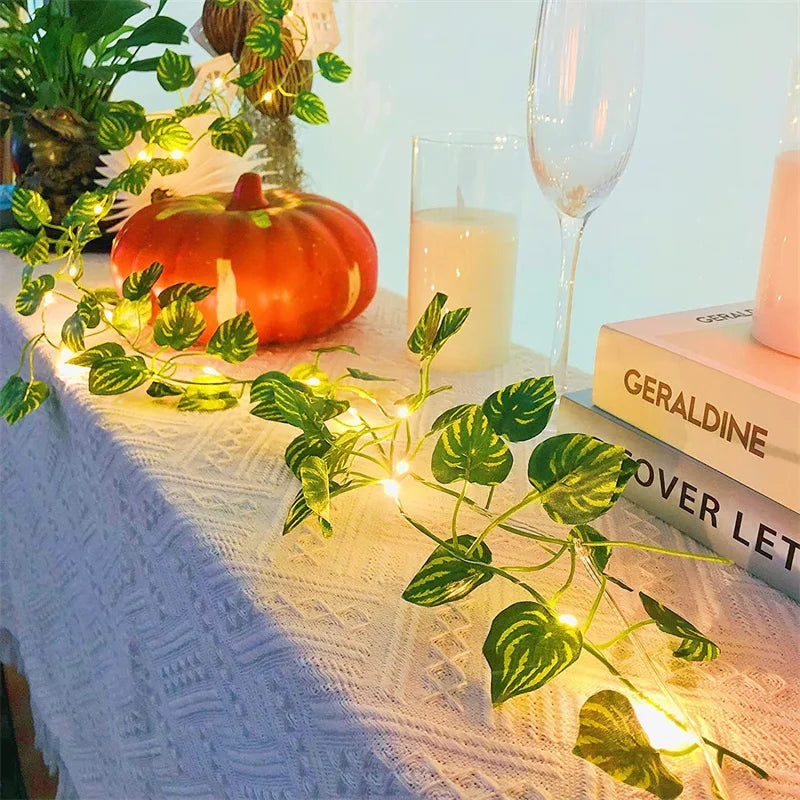 Flower Leaf LED String Lights – Battery Powered Fairy Decor