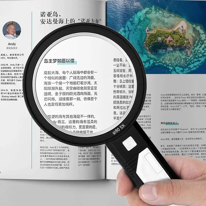 Illuminated Magnifying Glass 5X 10X 15X – 6 LED & UV Lights