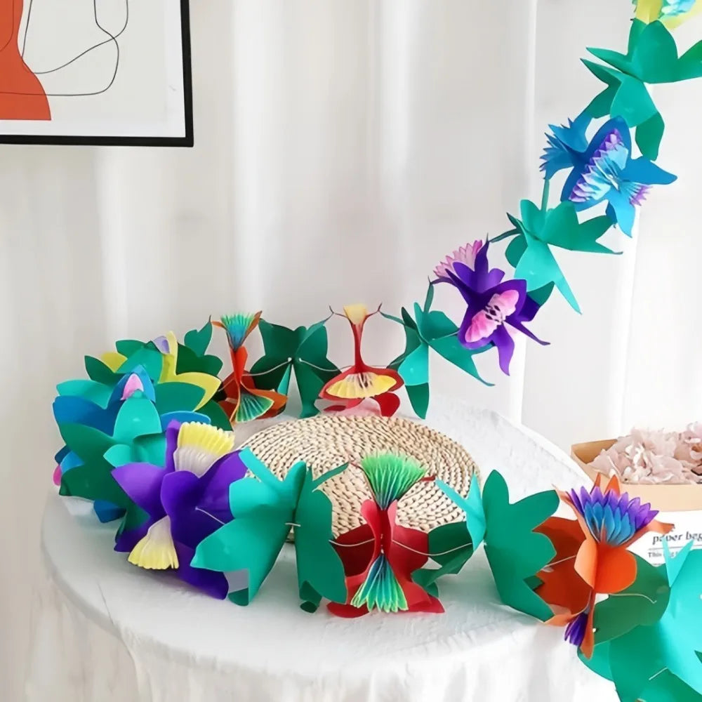 3M Hawaiian Paper Flower Garland – Tropical Party Decoration