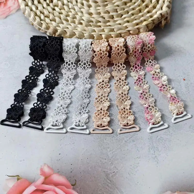 Women's Lace Embroidered Bra Straps – Adjustable & Detachable