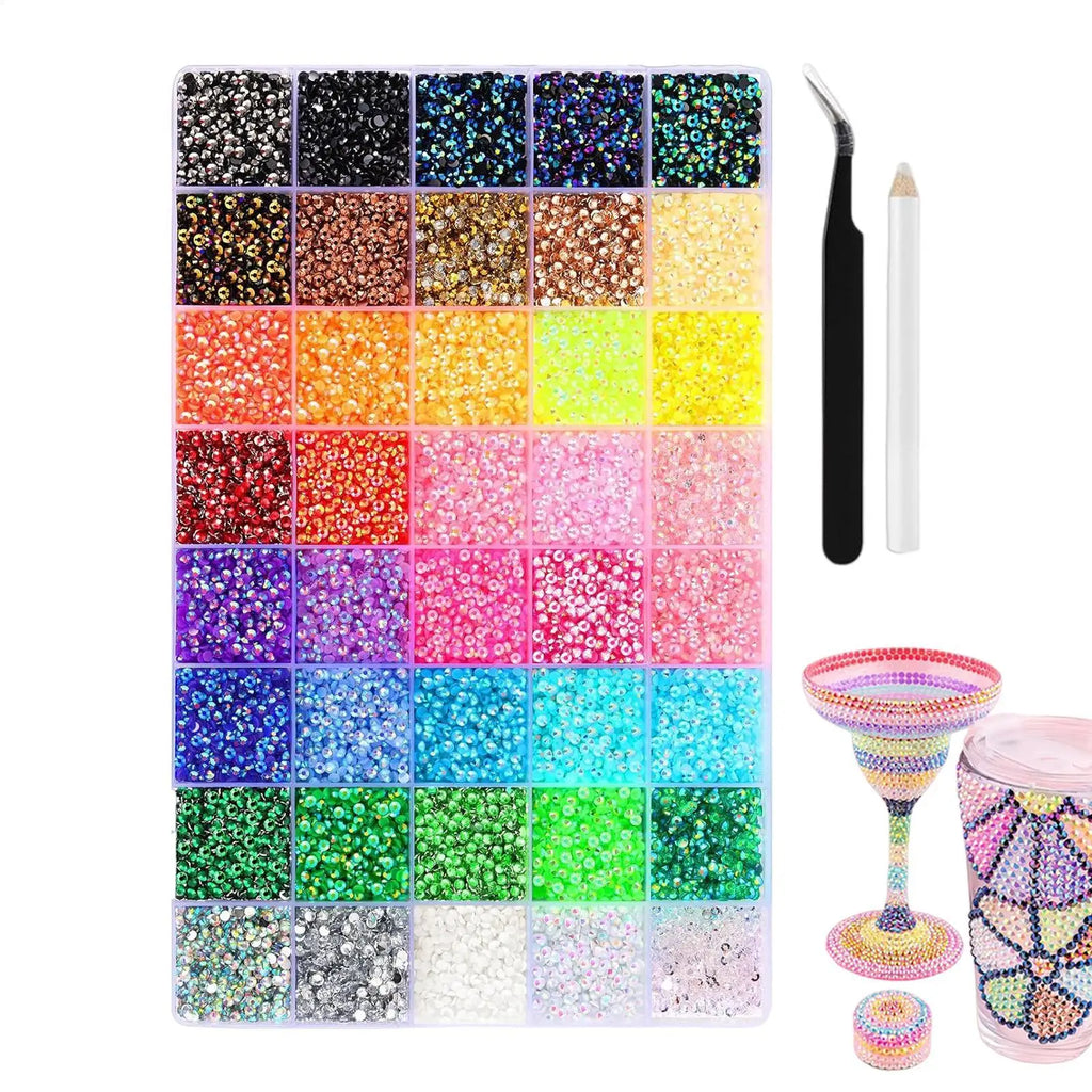32,000 Jelly Rhinestones 40 Colors 3mm – Craft & Nail Gem Kit
