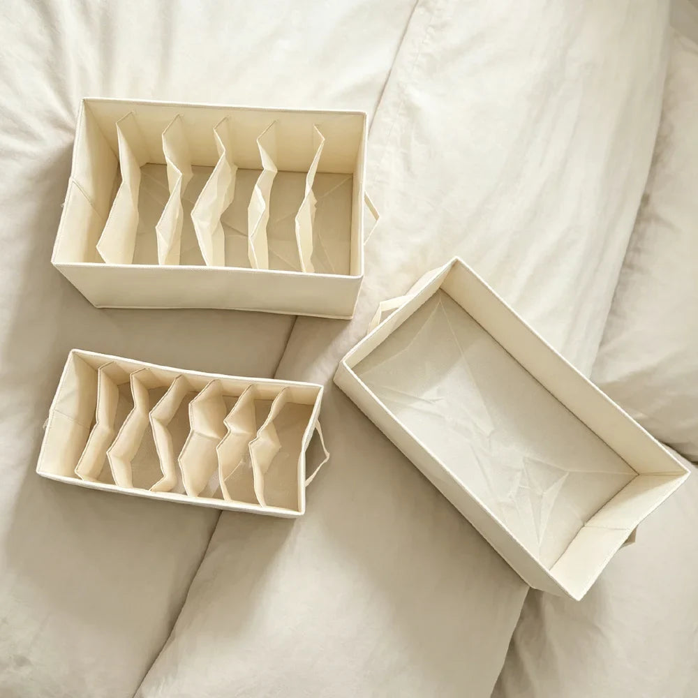 Portable Oxford Fabric Divided Drawer Storage Box Washable Closet