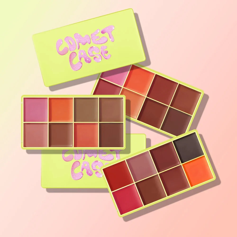 Cream Highlighter Blush Palette – 8 Shades, Matte & Shimmer