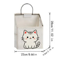 Wall Mount Fabric Storage Basket Large Cute Kitten Print