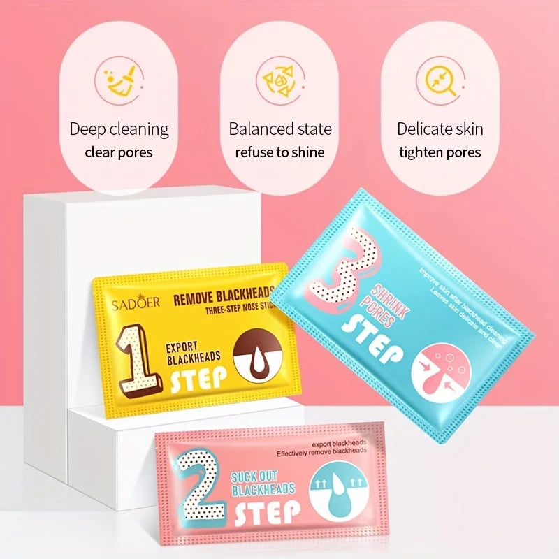3-Step Blackhead Removal Nose Patch – Cleanse & Refine Pores