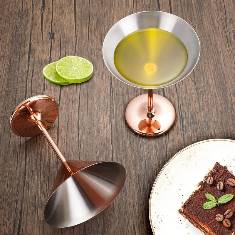 304 Stainless Steel Martini Cocktail Glass Champagne Goblet Wine Cup