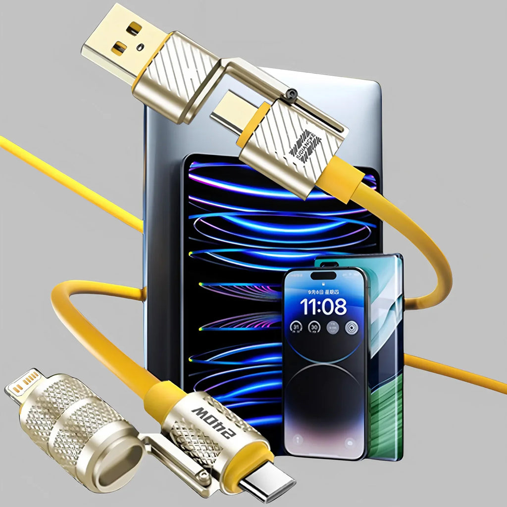 240W 4-in-1 Fast Charging USB-C Cable | Zinc Alloy Type-C