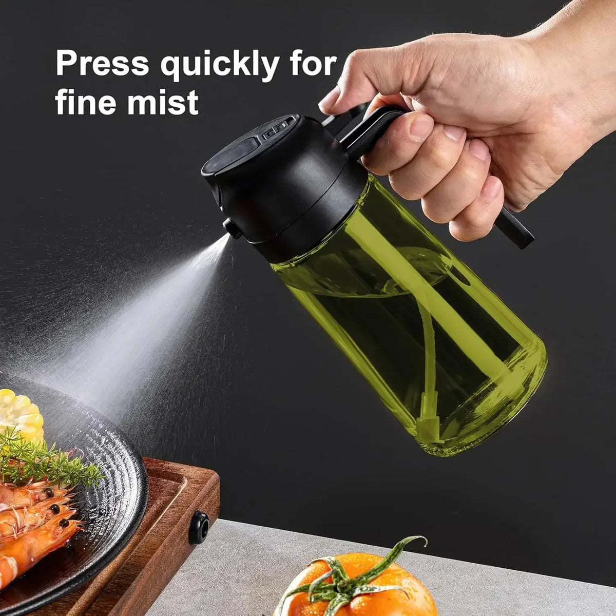 Dark Glass Olive Oil Sprayer – 500ml Lightproof Mister Bottle