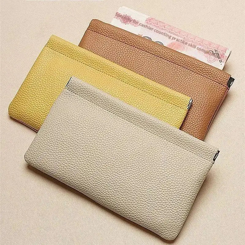 Self-Closing PU Leather Wallet – Passport & Card Organizer