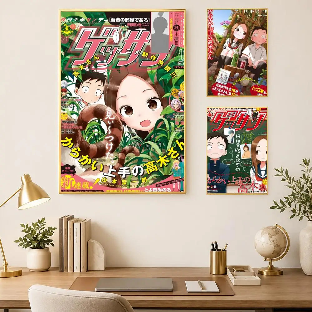 Takagi-san Anime PVC Wall Poster – Self-Stick HD Waterproof Art