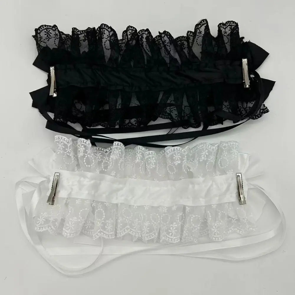 Gothic Lolita Wings Lace Headband – Ruffled Rivet Hairband