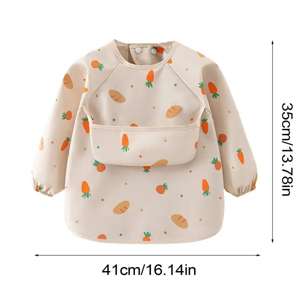 Long Sleeve Baby Smock Bib – Waterproof & Washable Toddler Bib