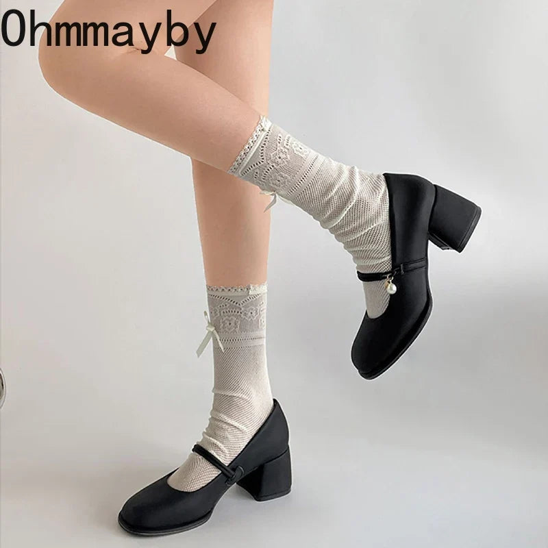 Women's Mary Jane Block Heel Pumps – Square Toe Dress Shoes