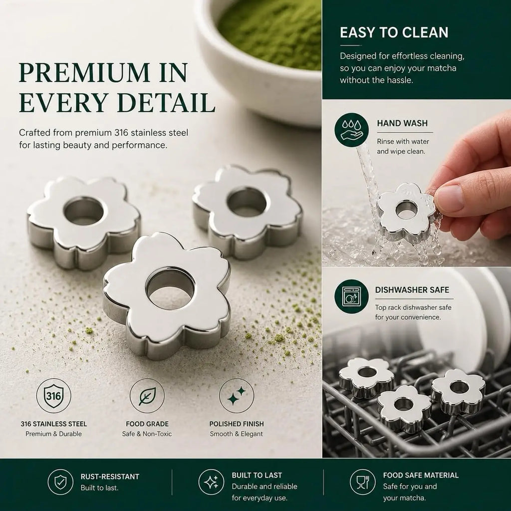 Stainless Steel Matcha Sifter Beads – Smooth, No-Clump Sieve