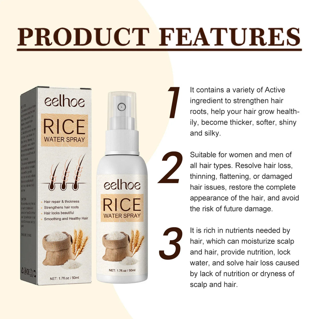 EELHOE Rice Water Hair Growth Spray – Repair & Nourish 50ml