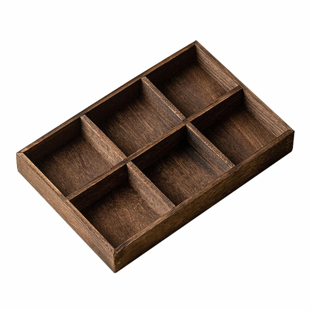 Wood Multi-Compartment Serving Tray | Retro Snack & Nut Platter