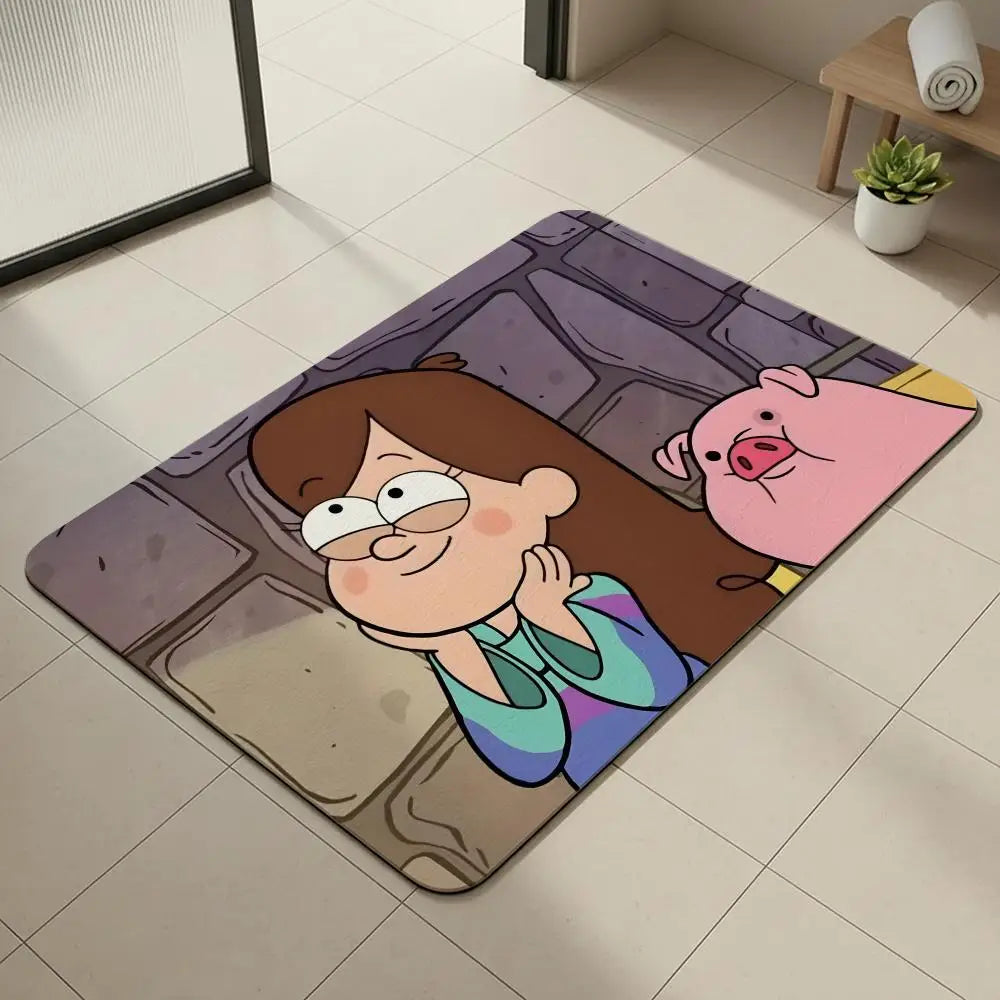 Cartoon Pig Diatomite Bath Mat – Quick Dry & Anti-Slip