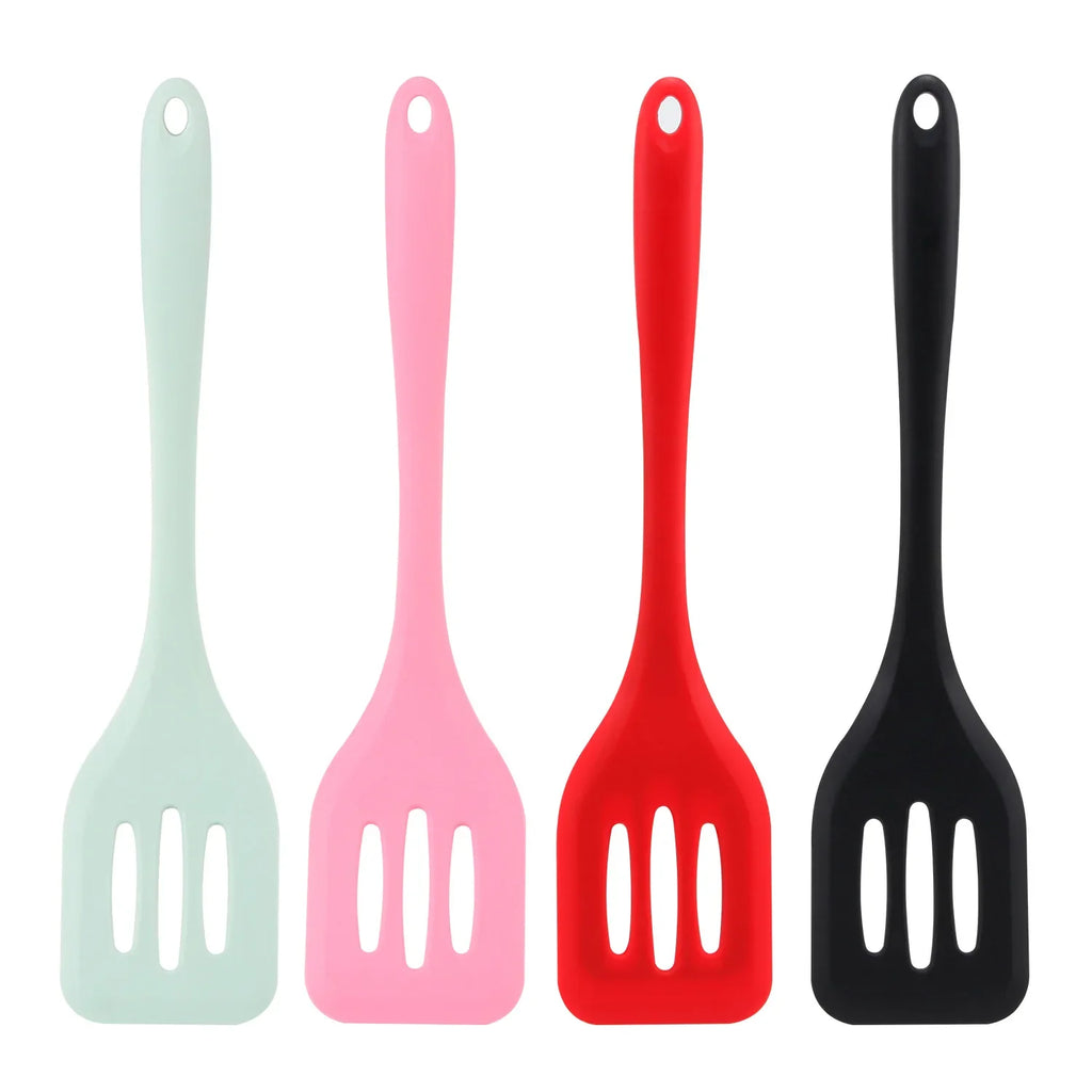 Silicone Kitchen Spatula Turner Set – Slotted Cooking Utensils