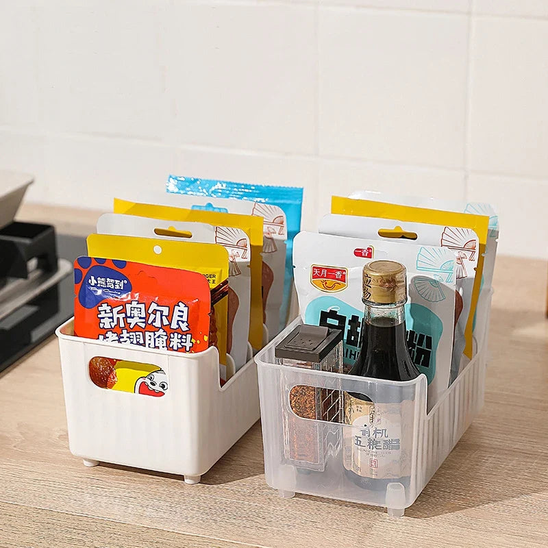 Storage Box Partitions Refrigerator Organizer Bin Plastic Food Tapes