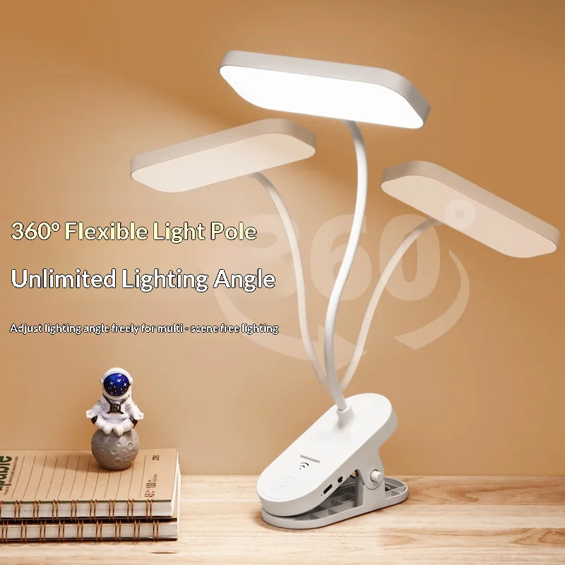 USB Rechargeable Clip-On LED Desk Lamp | Dimmable Reading Light