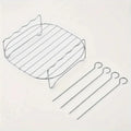 7.87" Air Fryer Square Grill Rack with 4 BBQ Skewers