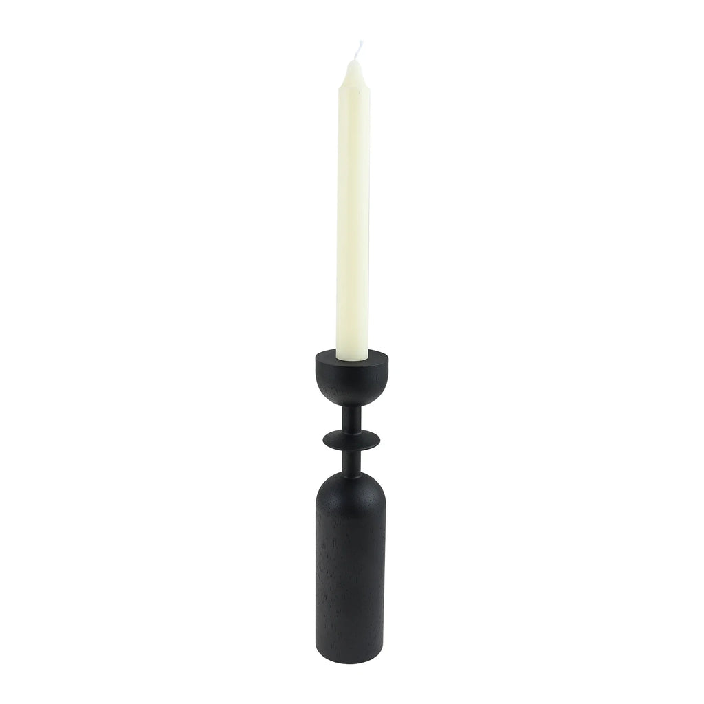 Black Wooden Candlestick Holders Set of 3 | Home Decor