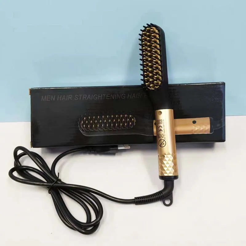 Men's Beard & Hair Straightener Hot Comb Brush | 180–200°C