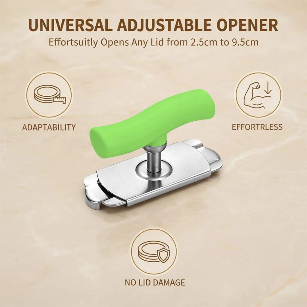 Adjustable Jar Lid Opener – Ergonomic Stainless Steel Kitchen Tool