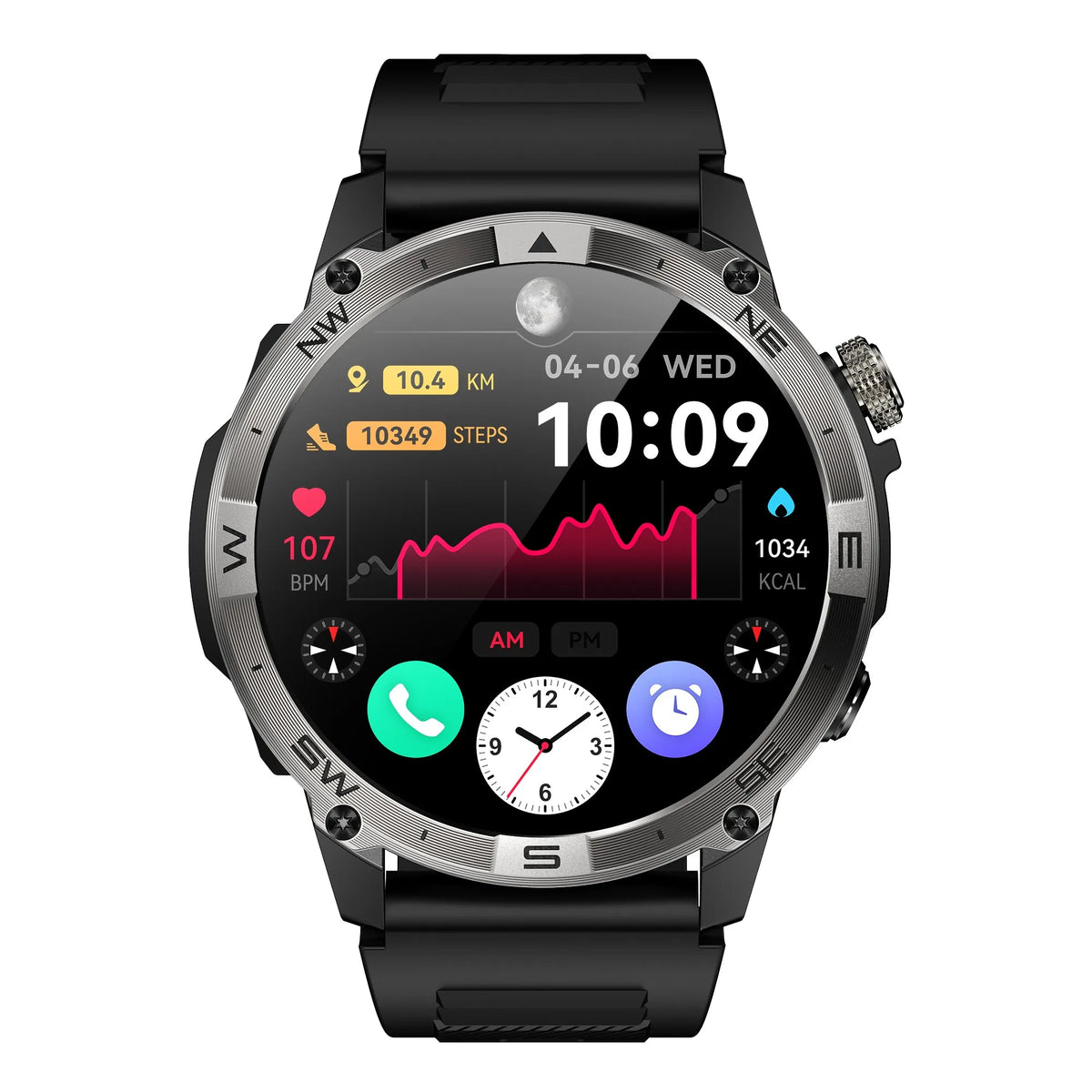 MINGCC HK08 AMOLED Smart Watch – GPS, Bluetooth Call, Waterproof