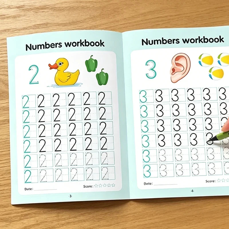 Children's Digital Practice Workbook Tracing Pages Numbers 0-100