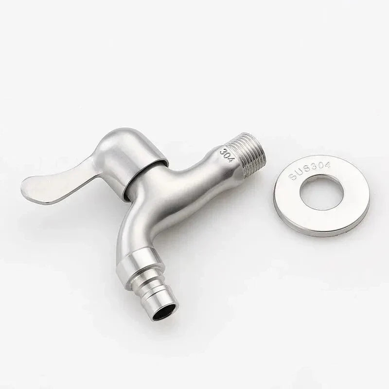 304 Stainless Steel Wall Mount Single Cold Faucet | Matte Finish
