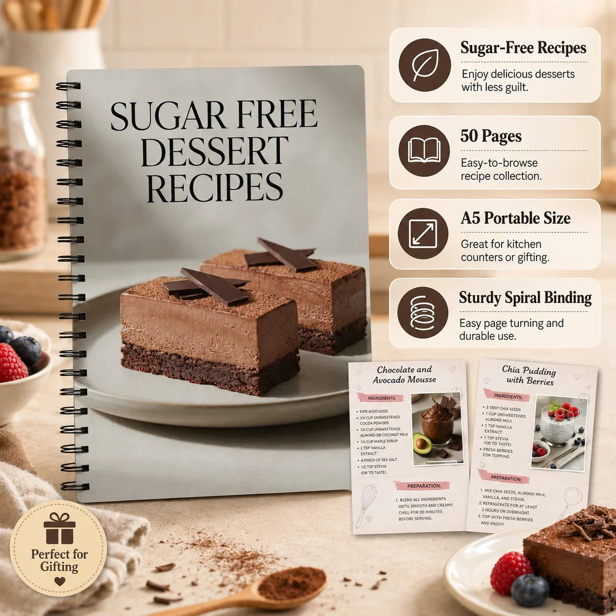 Sugar Dessert Recipes Notebook Guilt-free Healthy Sweet Supports