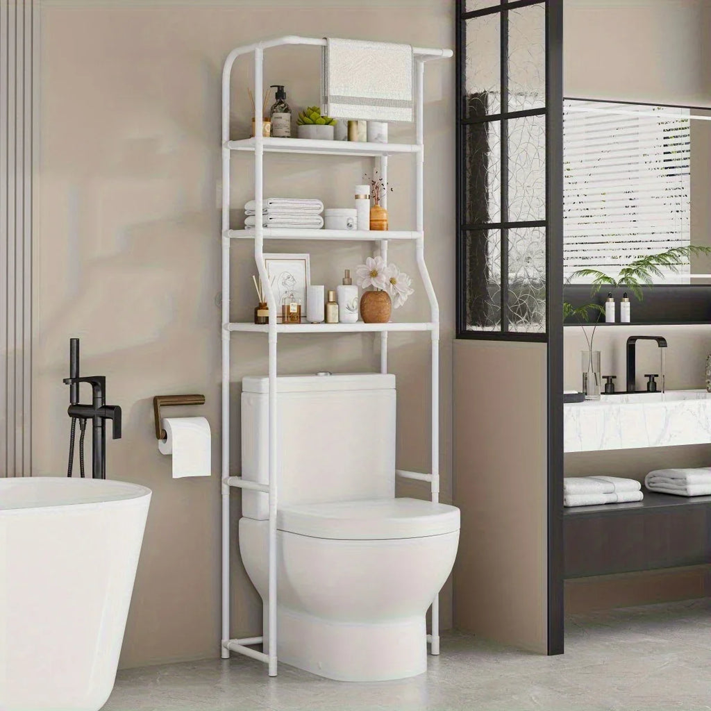 Multi-Layer Bathroom Storage Rack with Toilet Paper Holder