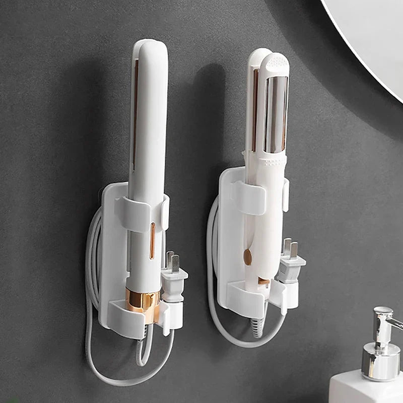 Wall-Mounted Hair Curler & Straightener Holder | Bathroom Organizer