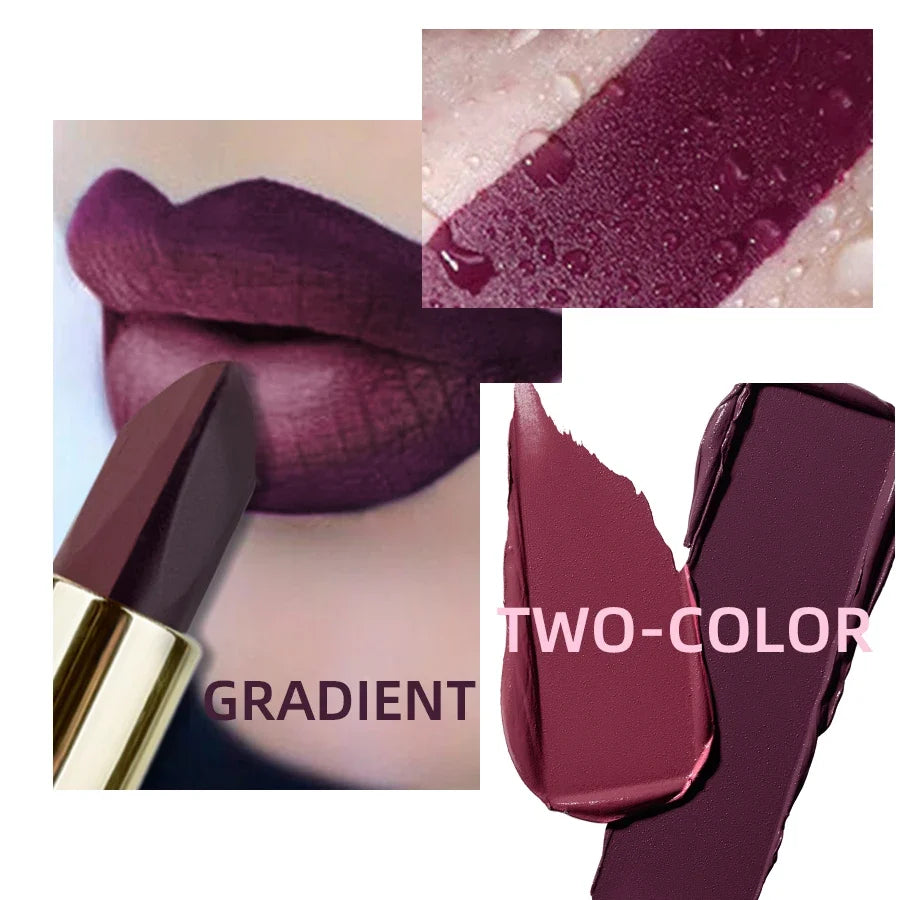 KAFURUX Two-Tone Velvet Lipstick – Waterproof & Long-Lasting