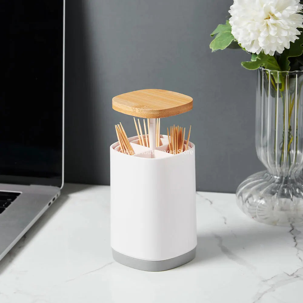 Household Creative Press-type Toothpick Box Large-capacity Grid Tube