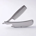 Men's Stainless Steel Folding Pocket Comb & Beard Set 2pcs