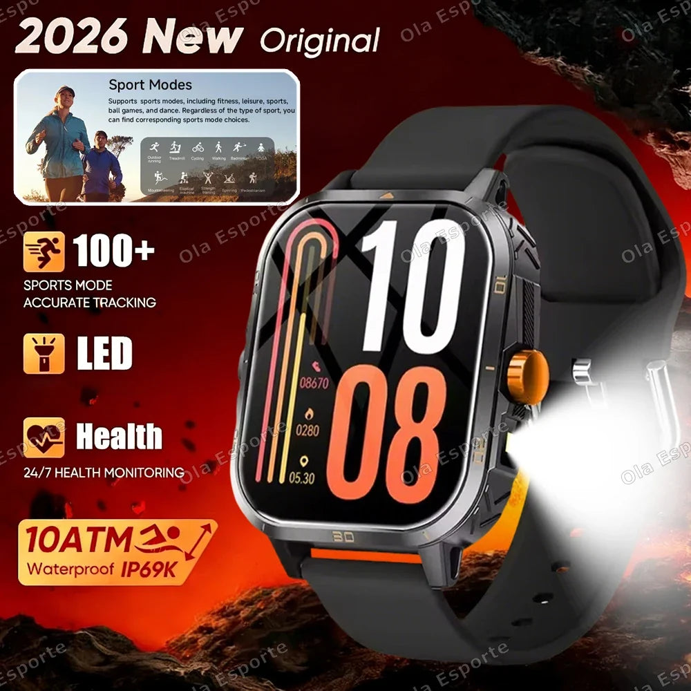 Ola Esporte HW12 Military Smartwatch | Flashlight & Bluetooth Call