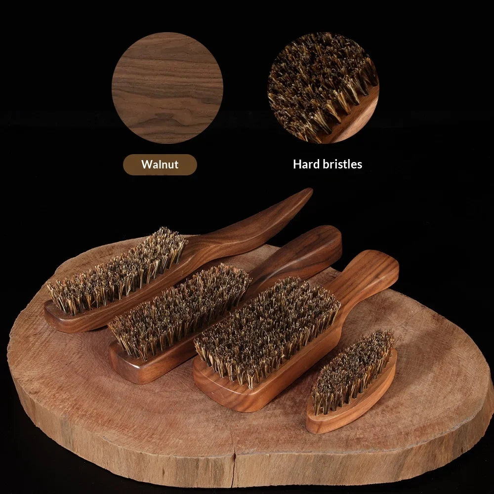 Boar Bristle Beard Brush | Walnut Wood Handle for Men