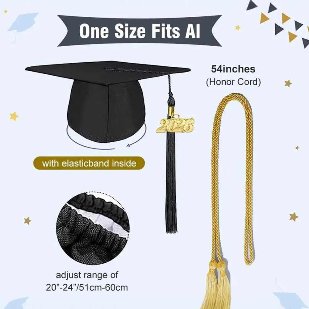Unisex Graduation Cap & Gown Set – Academic Robe with Tassel