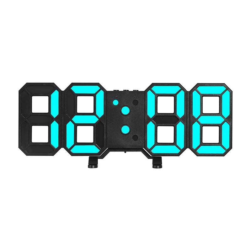 Modern LED Digital Wall Clock Triple Alarm Temperature Display