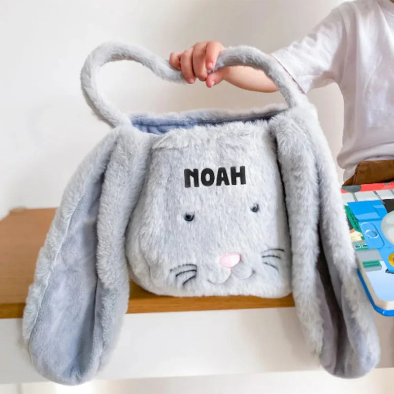 Personalized Easter Bunny Bag | Custom Name Egg Hunt Basket