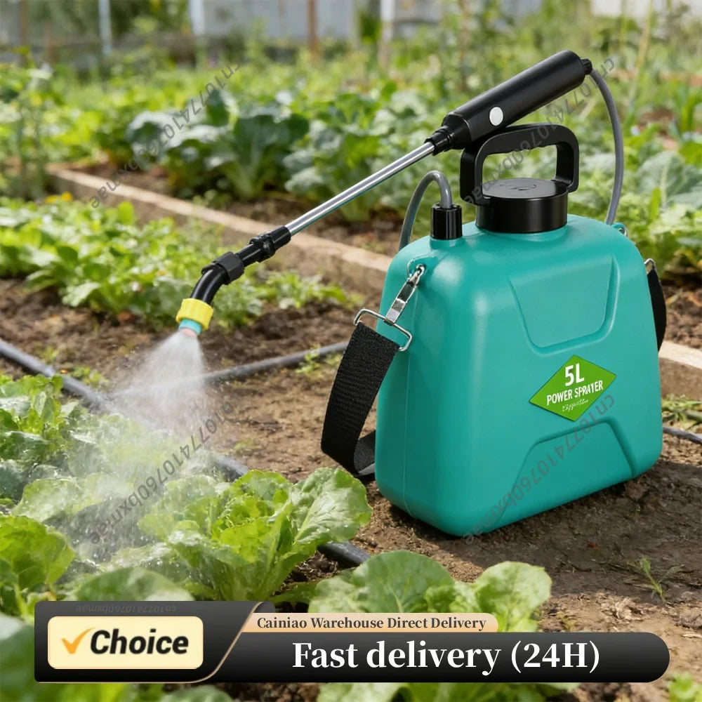 Battery Powered Sprayer 3 Mist Nozzles Rechargeable Retractable Wand