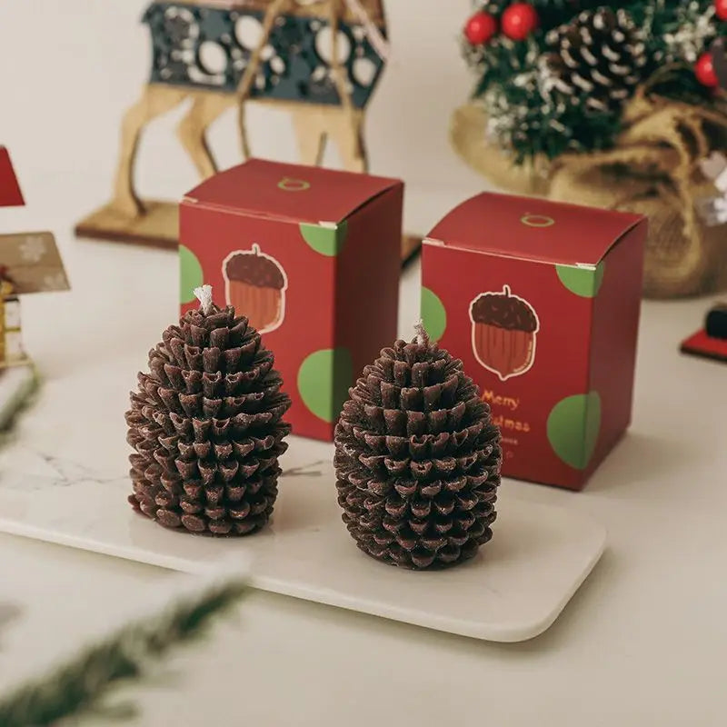 Christmas Pinecone Scented Candles Atmosphere Gifts Handcrafted