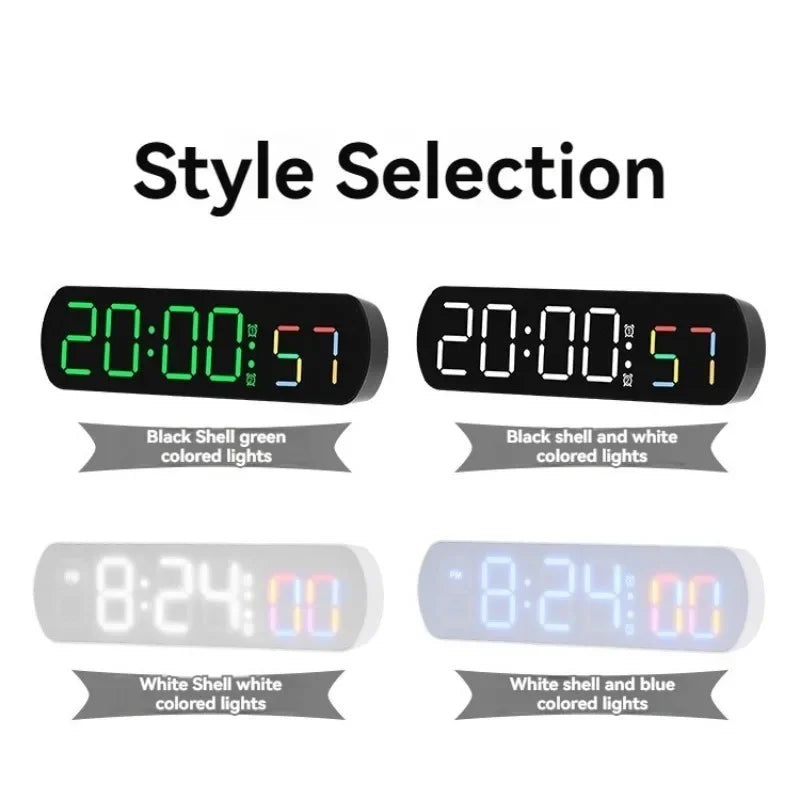 Modern LED Digital Alarm Clock – Voice Control, Jump Seconds