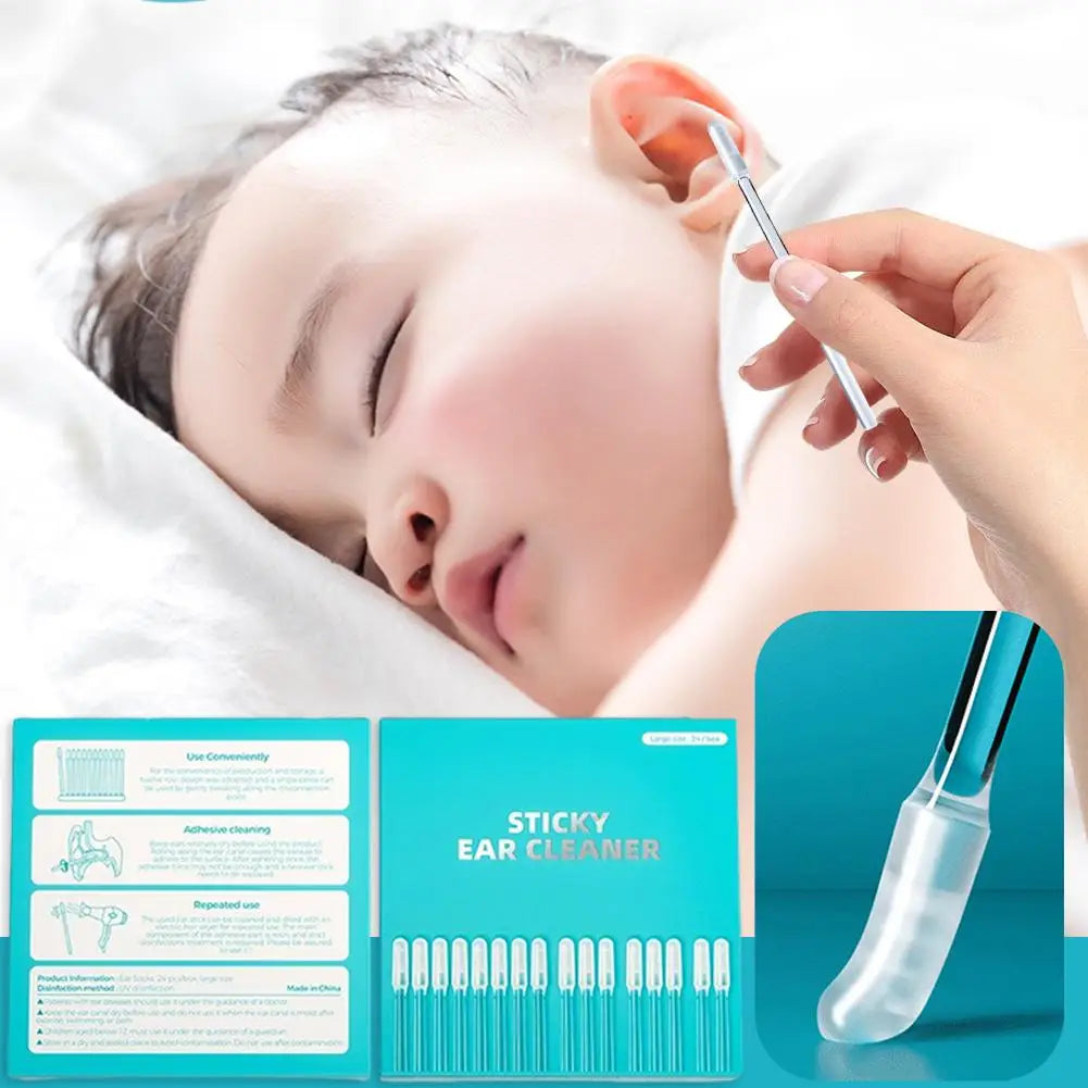 Adhesive Earwax Removal Tool – 24pc Sticky Ear Pick Kit
