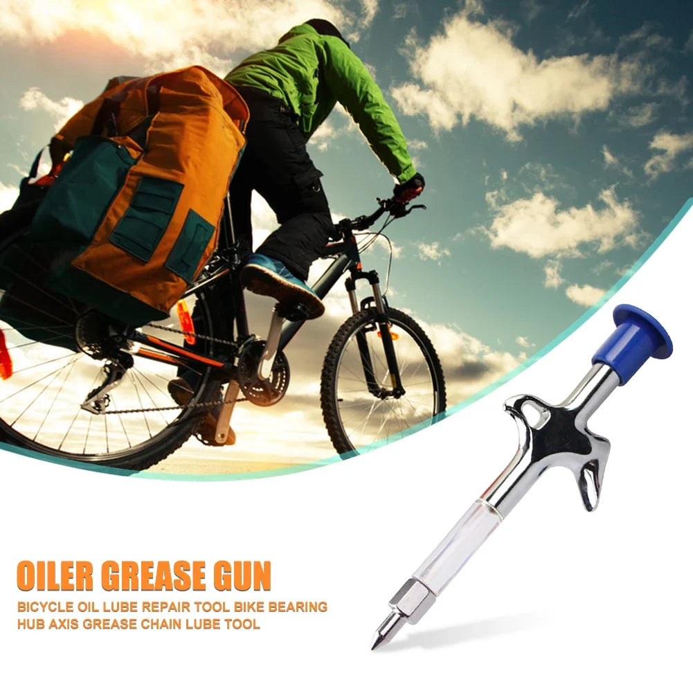 Bicycle Aluminum Grease Gun Alloy MTB Bike Ball Bearing Hub Syringe